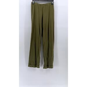 COSA BELLA Women's Olive Green Relaxed Fit Pima Cotton Pull-On Pants SZ S